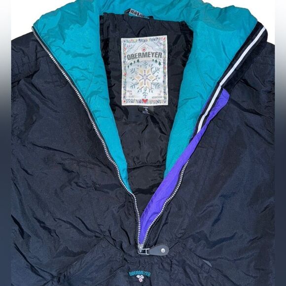 Obermeyer Vintage Women's Black Ski Jacket Embroidered Puffer Jacket - Small - Picture 6 of 9